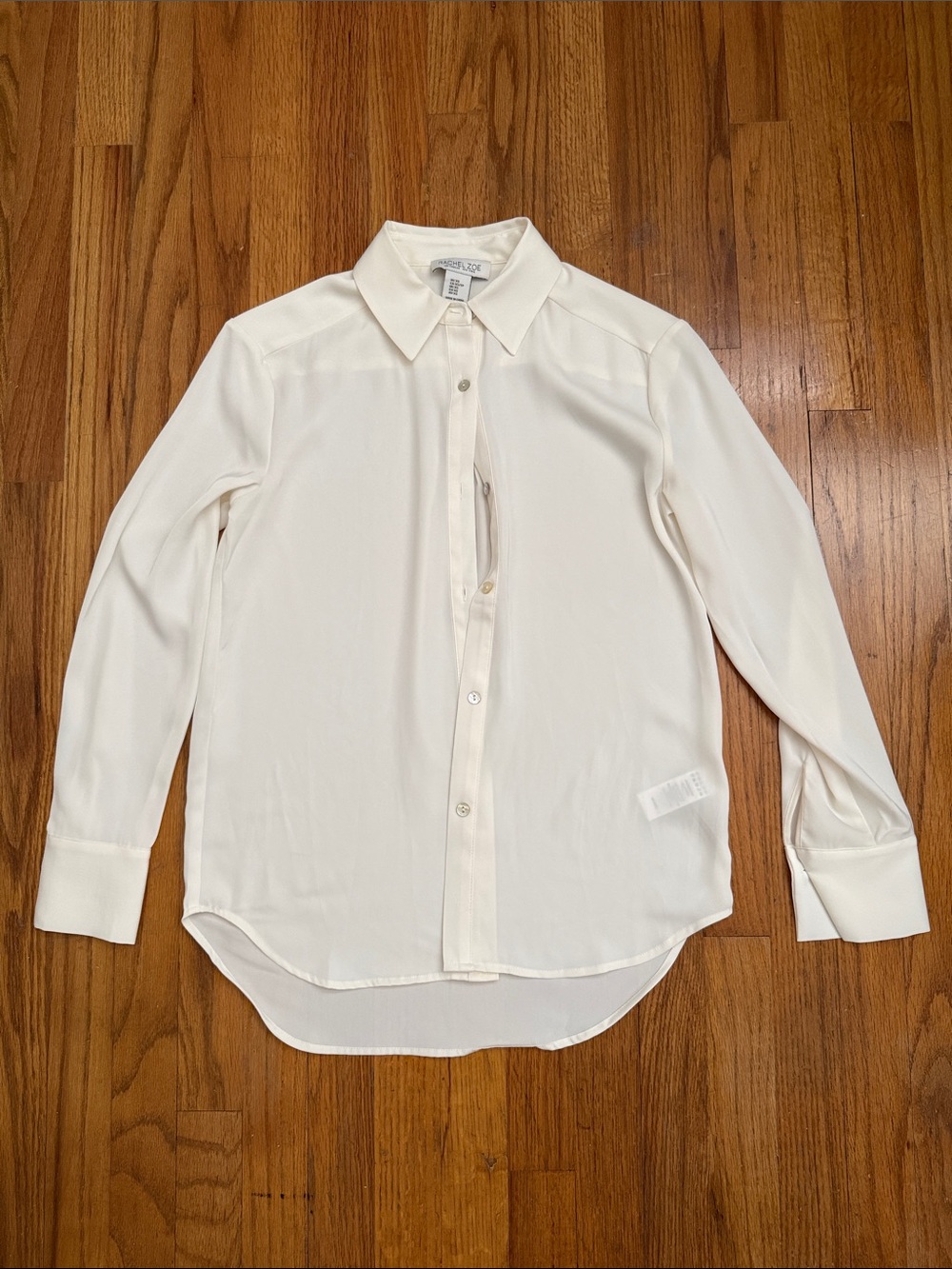 Rachel Zoe Long White Button up Blouse